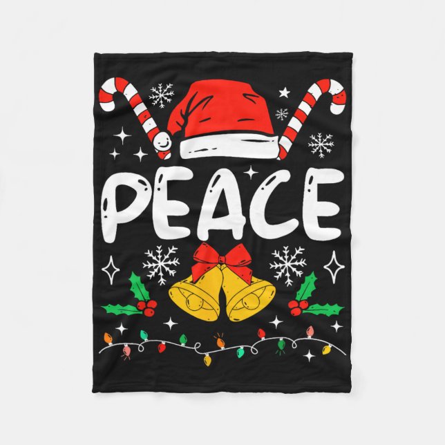 Peace Matching I Come In Peace Couples Santa Hat C Fleecedecke (Vorderseite)