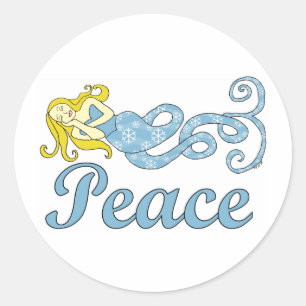 Peace Mermaid (Urlaubstraum) Runder Aufkleber
