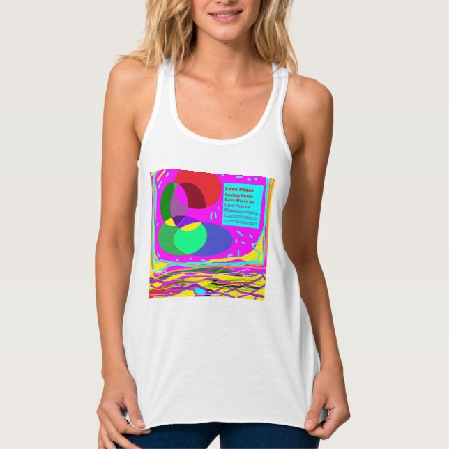 Peace message Regenbogenfarben Tank Top (Vorderseite)