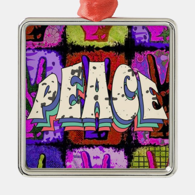 Peace Metal Ornament Aus Metall (Vorne)