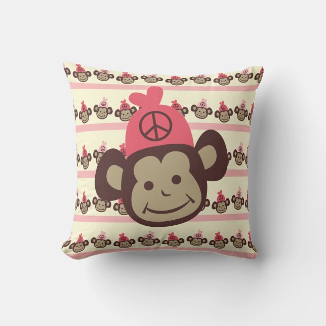 Peace Monkey Pillow Kissen (Vorderseite)
