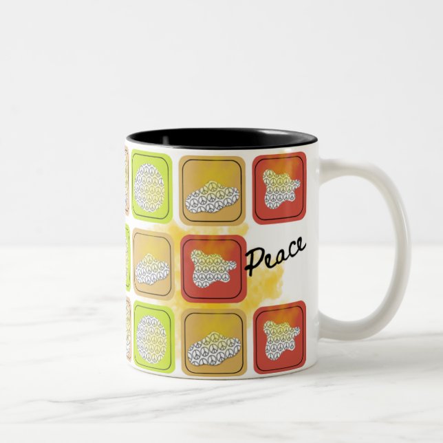 peace mug theme drinking coffee mug zweifarbige tasse (Rechts)