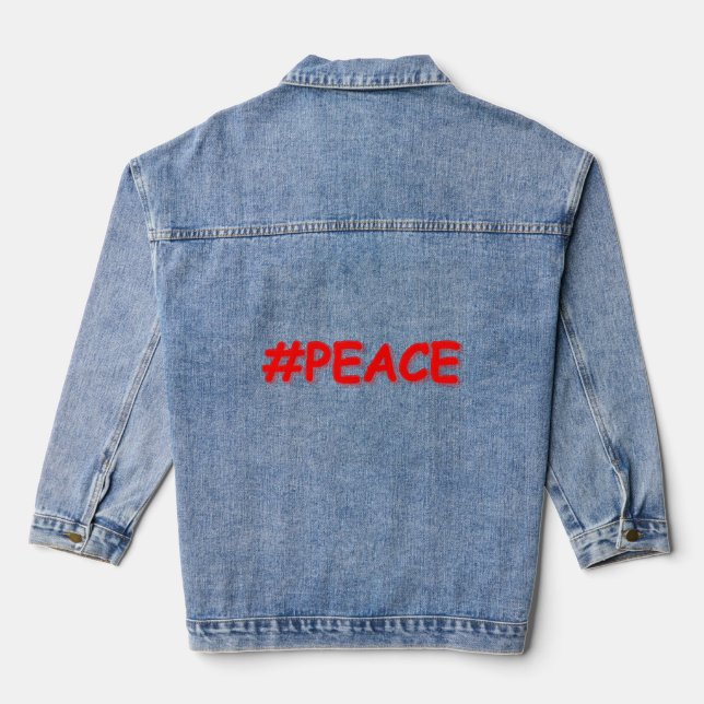 "#PEACE" Niedliches Design Jetzt kaufen Jeansjacke (Rückseite)