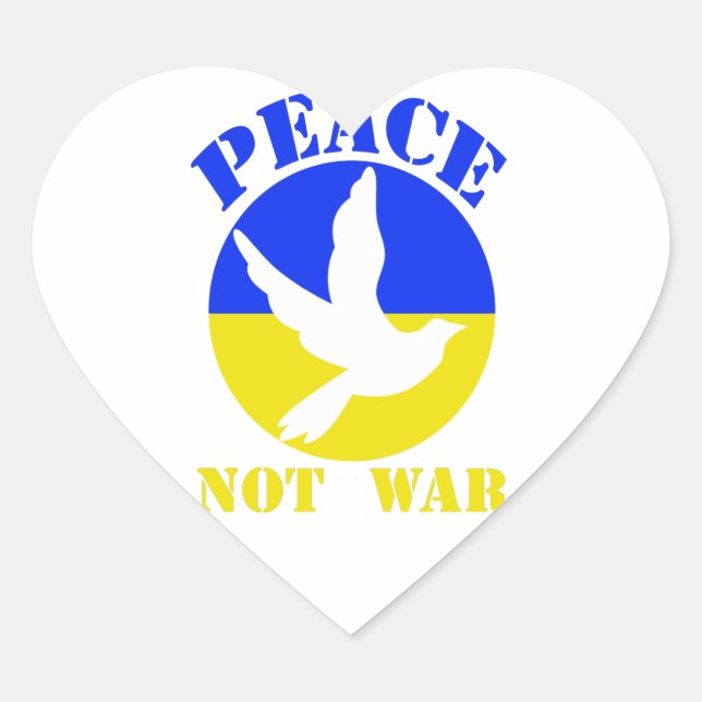 Peace not War - Peace for UKRAINE  Herz-Aufkleber (Vorderseite)
