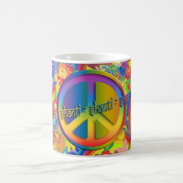 Peace Om Shanti | BLUME POWER Kaffeetasse (Mittel)