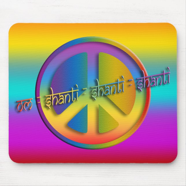 PEACE OM SHANTI | linear farbig Mousepad (Vorne)