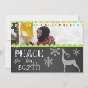 Peace on Earth Chalkboard Carte photo de vacances