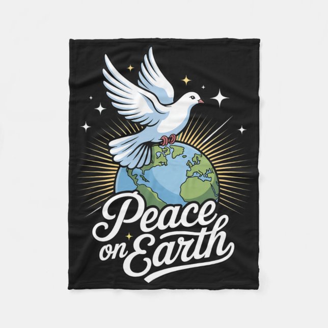 Peace On Earth Dove And Globe Faith Christmas  Fleecedecke (Vorderseite)