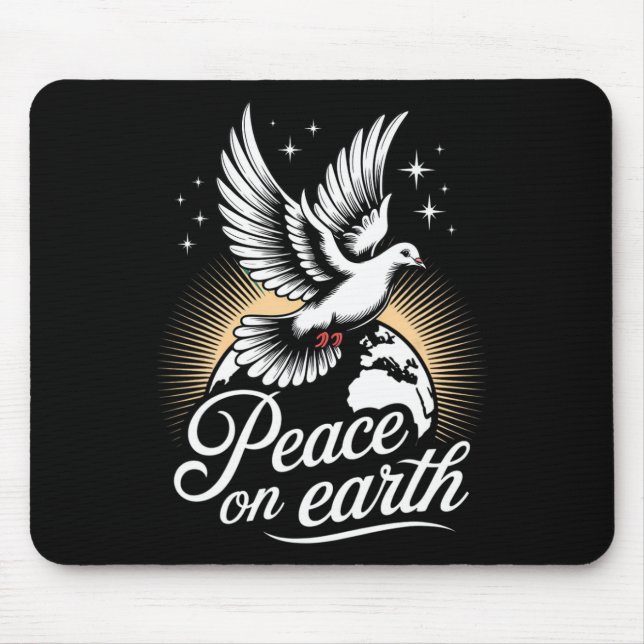 Peace On Earth Dove And Globe Peaceful Christmas  Mousepad (Vorne)