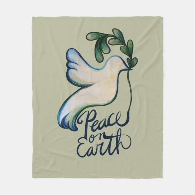 Peace on earth dove of hope peaceful art        fleecedecke (Vorderseite)