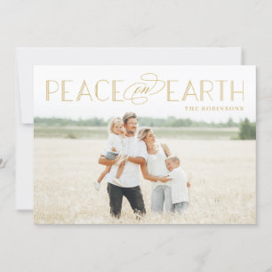 Peace on Earth Editable Color Holiday Carte photo