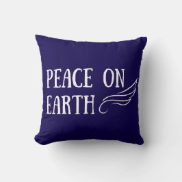 Peace on Earth Elegant Holiday Lettering Kissen