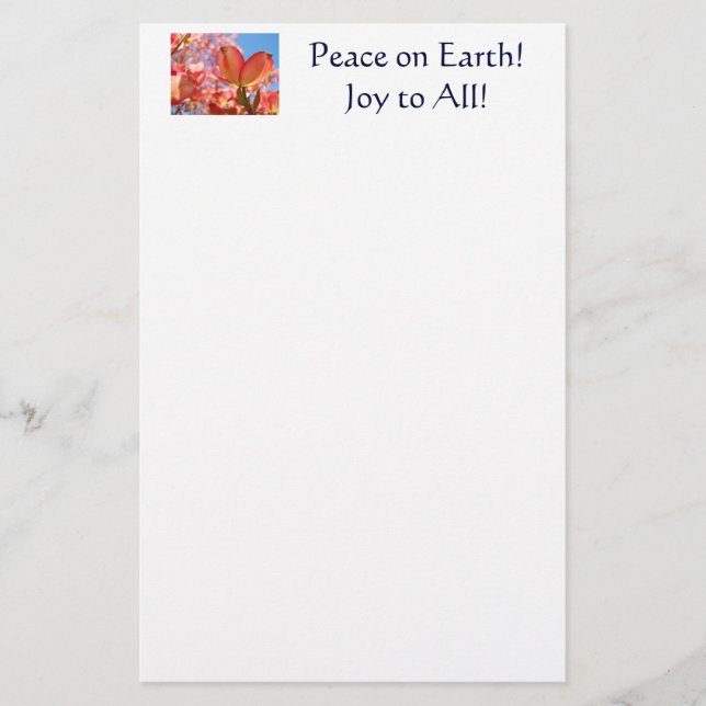 Peace on Earth ! papeterie Joie à tous ! Dogwoods (Devant)