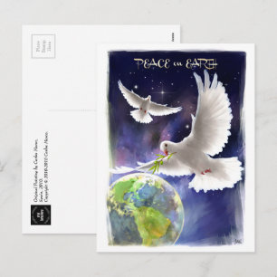 Peace on Earth. Peace Doves Holiday Postcards Feiertagspostkarte