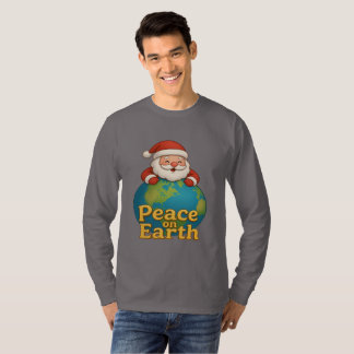 Peace on Earth Santa Christmas Holiday Gift Tee