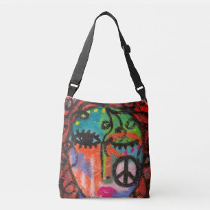Peace Original Abstrakte Kunst Tragetaschen Mit Langen Trägern