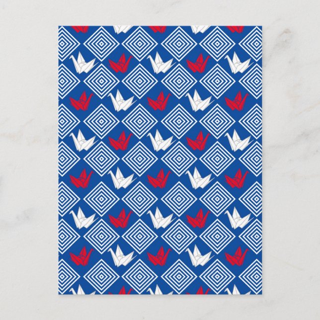 Peace Orizuru Pattern Postkarte (Vorderseite)