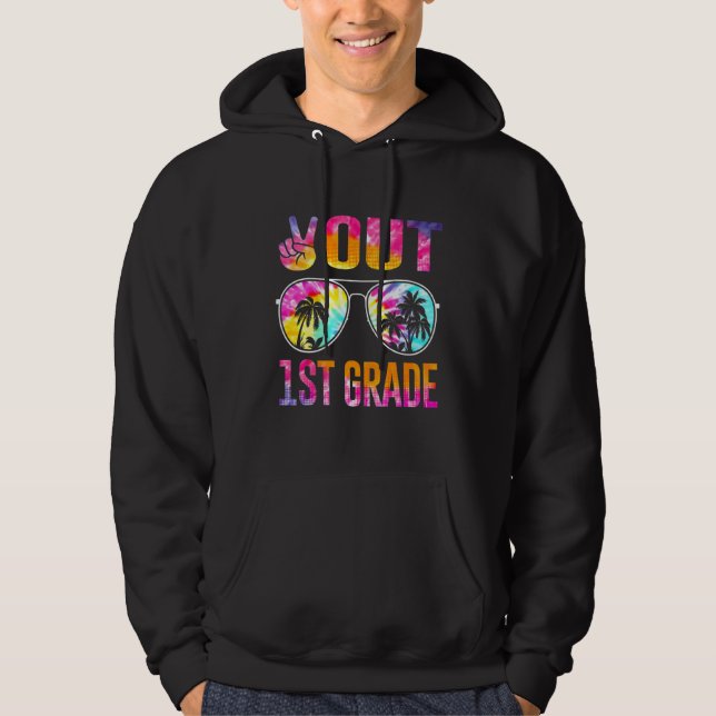 Peace Out 1. Klasse Gefärbte Krawatte Abschluss am Hoodie (Vorderseite)