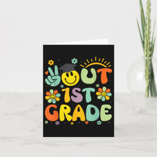 Peace Out 1st Grade Cl of 2025 Goodbye Abschluss Karte