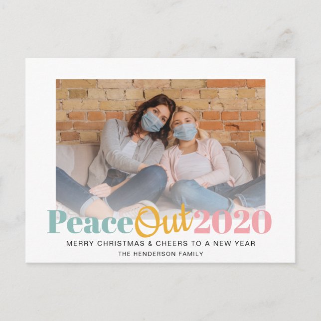 Peace Out 2020 Foto Weihnachten Neues Jahr (Vorderseite)