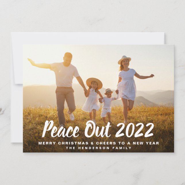 Peace Out 2022 Foto Weihnachten - Neues Jahr (Vorderseite)