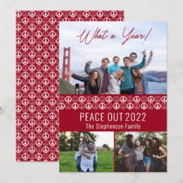 Peace Out 2023 Was a Year 3 Foto Collage - Red Feiertagskarte