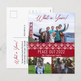 Peace Out 2023 Was a Year 3 Foto Collage - Red Feiertagspostkarte