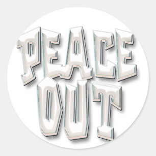 Peace Out_6 Runder Aufkleber