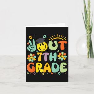 Peace Out 7th Grade Cl of 2025 Goodbye Abschluss Karte