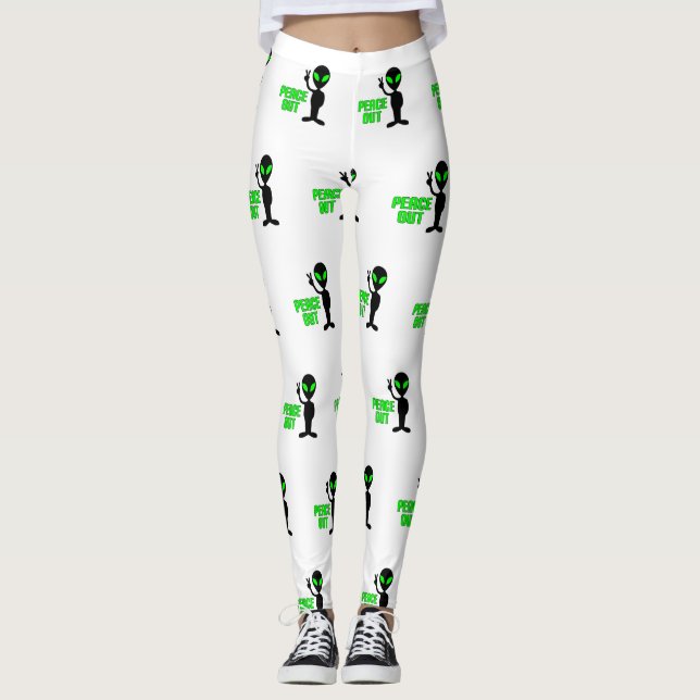 Peace Out Alien Leggings (Vorderseite)