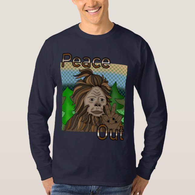 Peace Out Bigfoot Sasquatch T-Shirt (Vorderseite)
