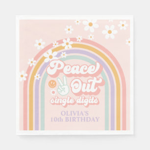 Peace Out Einstellige Pastell-Regenbogen Serviette