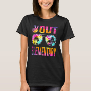 Peace Out Elementary Gefärbte Krawatte Abschluss L T-Shirt