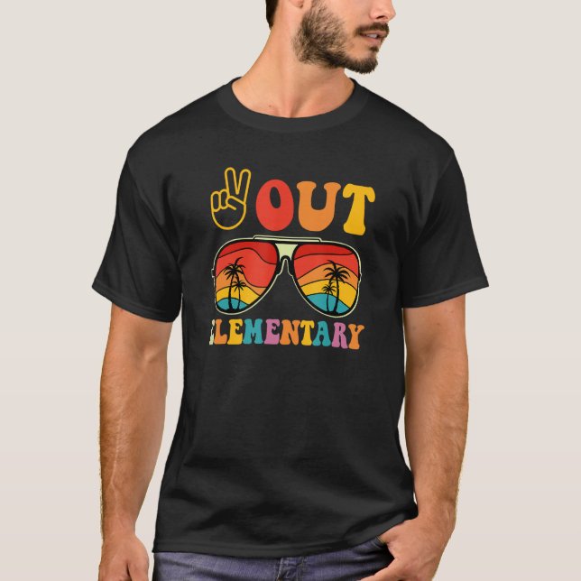 Peace Out Elementary Graduation Last Day Of School T-Shirt (Vorderseite)