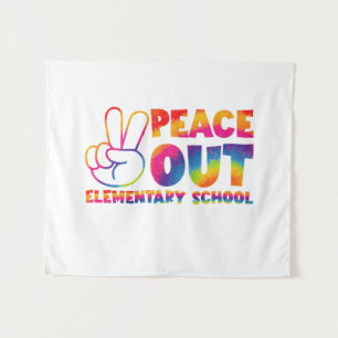 Peace Out Elementary School Gefärbte Krawatte Letz Wandteppich