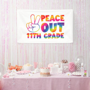 Peace Out Elfte Gefärbte Krawatte 11. Klasse Banner
