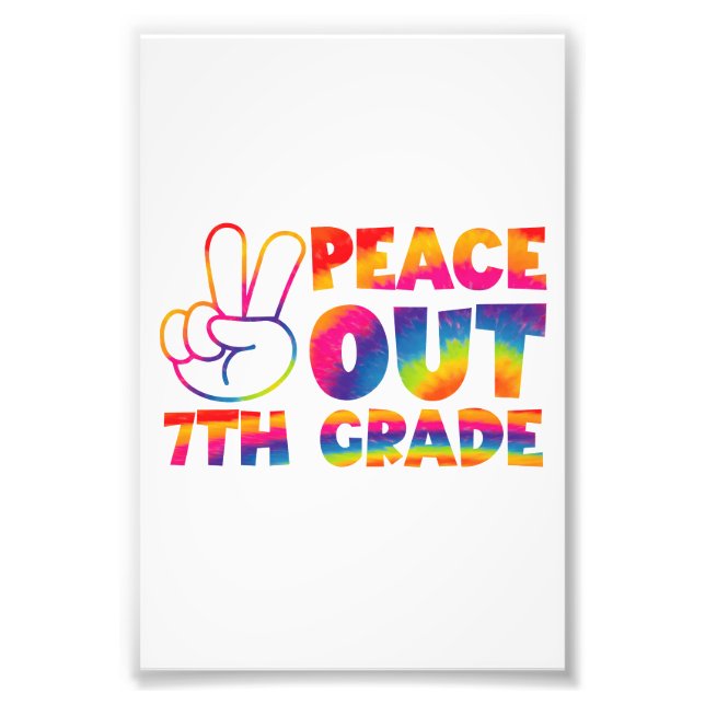 Peace Out Gefärbte Krawatte der 7. Klasse Fotodruck (Vorne)