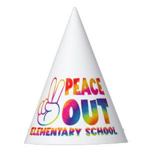 Peace Out Grundschule Letzter Tag Tie Dye  Partyhütchen