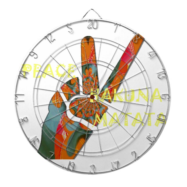 Peace Out: Hakuna Matata Vibes unterzeichnen Dartscheibe (vorne)