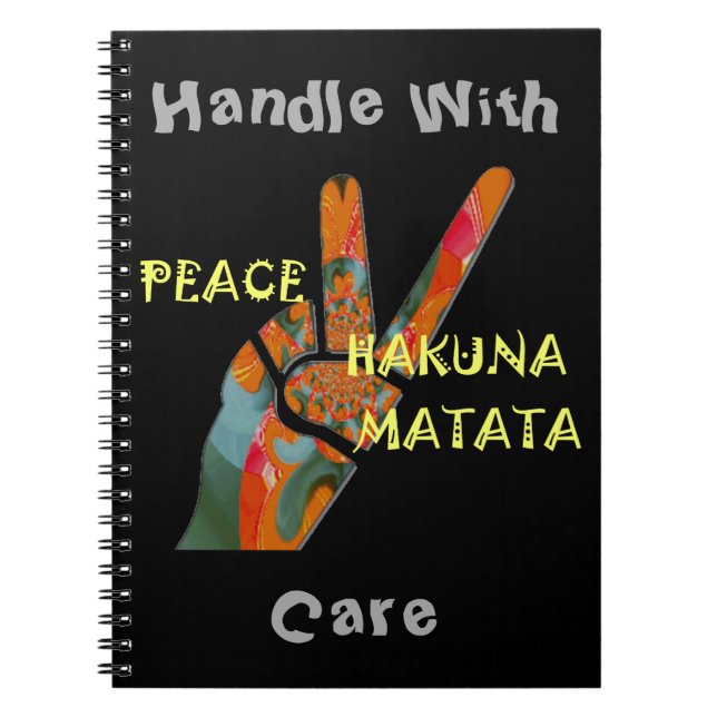 Peace Out: Hakuna Matata Vibes unterzeichnen Notizblock (Vorderseite)