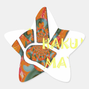 Peace Out: Hakuna Matata Vibes unterzeichnen Stern-Aufkleber