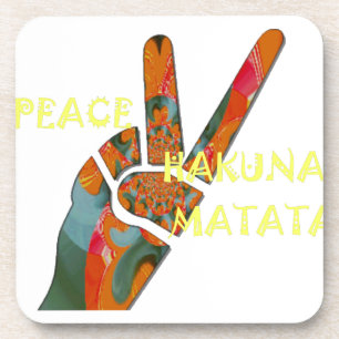Peace Out: Hakuna Matata Vibes unterzeichnen Untersetzer