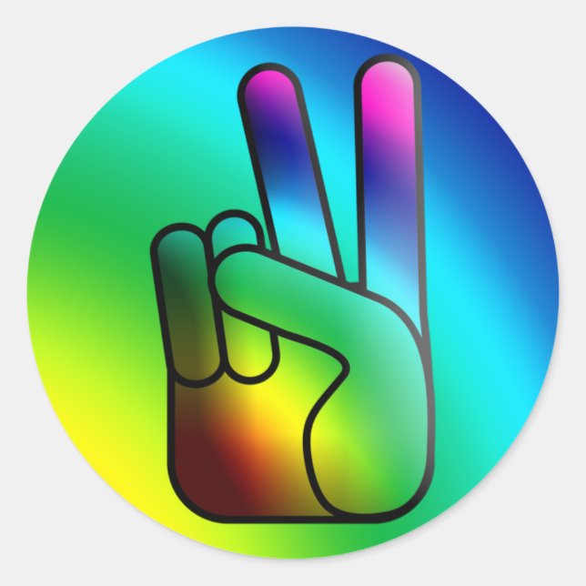 Peace Out Hand Schildkrötensticker Runder Aufkleber (Vorderseite)