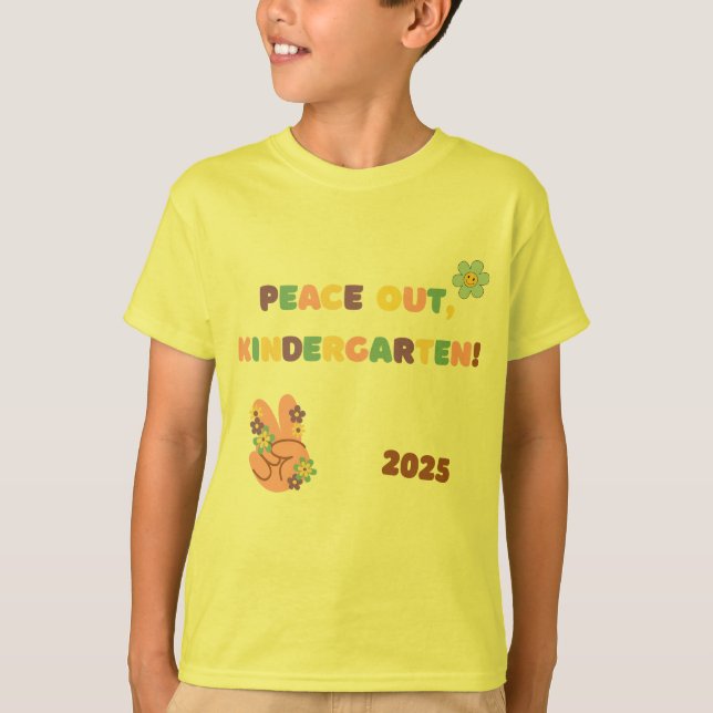 Peace Out Kindergarten Abschluss Shirt - 2025 (Vorderseite)