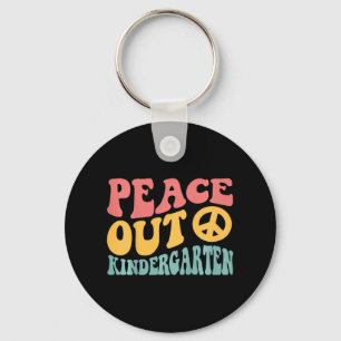 Peace Out Kindergarten Funny Retro Letzten Tag Kin Schlüsselanhänger
