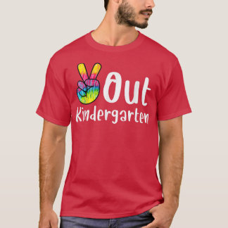 Peace Out Kindergarten Gefärbte Krawatte Abschluss T-Shirt