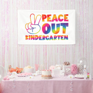 "Peace out Kindergarten" Gefärbte Krawatte letzten Banner