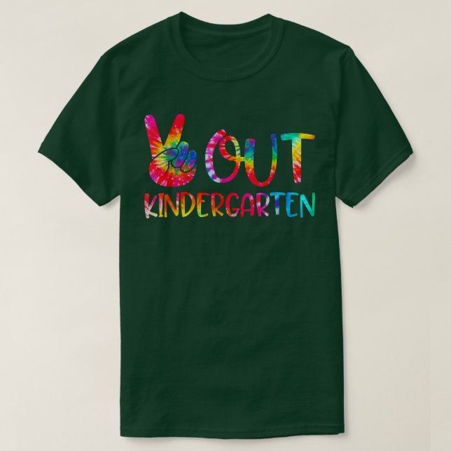 Peace Out Kindergarten Gefärbte Krawatte Niedliche T-Shirt (Design vorne)