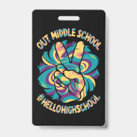Peace Out Middle Hello High School Gefärbte Krawat