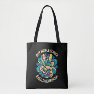 Peace Out Mittel Hello High School School Tie Dye  Tasche